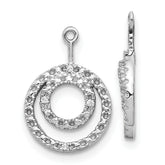 10k White Gold Double Circle Diamond Earring Jackets