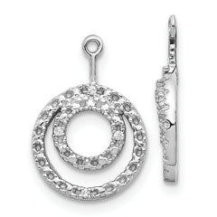 10k White Gold Double Circle Diamond Earring Jackets