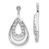 14k White Gold 1/15 carat Lab Grown Diamond VS/SI+ G+ Teardrop Earring Jackets