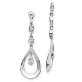 10k White Gold Teardrop Dangle Diamond Earring Jackets