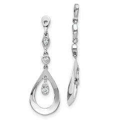 14k White Gold 1/8 carat Lab Grown Diamond VS/SI+ G+ Teardrop Dangle Earring Jackets