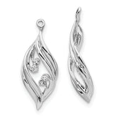 10k White Gold Fancy Twisted Diamond Earring Jackets