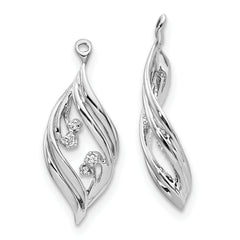 10k White Gold Fancy Twisted Diamond Earring Jackets