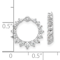 14k White Gold 1 1/2 carat Lab Grown Diamond VS/SI+ G+ Circle Earring Jackets