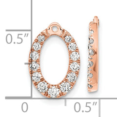 14k Rose Gold 1 1/3 carat Lab Grown Diamond VS/SI+ G+ Oval Earring Jackets