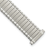 12-16mm Ladies Satin and Polished Silver-tone Thin-Flexo Link 6 inch Watch Band