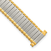 12-16mm Ladies Satin and Polished Two-tone Thin-Flexo Link 6 inch Watch Band