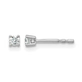 14k White Gold 1/10 carat Lab Grown Diamond VS+ F+ Round Complete Four Prong Stud Earrings