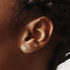 14k White Gold 1/6 carat Lab Grown Diamond VS+ F+ Round Complete Four Prong Heavyweight Stud Earrings