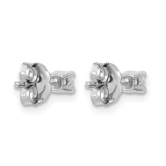 14k White Gold 1/6 carat Lab Grown Diamond VS+ F+ Round Complete Four Prong Heavyweight Stud Earrings