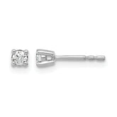14k White Gold 1/6 carat Lab Grown Diamond VS+ F+ Round Complete Four Prong Heavyweight Stud Earrings