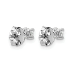 14k White Gold 1/5 carat Lab Grown Diamond VS/SI+ G+ Round Complete Four Prong Heavyweight Stud Earrings