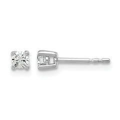 14k White Gold 1/5 carat Lab Grown Diamond VS/SI+ G+ Round Complete Four Prong Heavyweight Stud Earrings