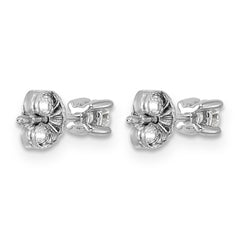 Sterling Silver Round Diamond Stud Earrings – 1/4 CTW, F+ Color, VS+ Clarity, Basket Setting