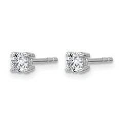 14k White Gold 3/8 ctw Lab Grown Diamond VS+ F+ Round 4 Prong Heavy Wt. Stud Earrings