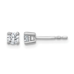 14k White Gold 3/8 ctw Lab Grown Diamond VS+ F+ Round 4 Prong Heavy Wt. Stud Earrings