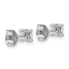 18k White Gold 1/2 carat Certified Lab Grown Diamond VS+ F+ Round Complete Four Prong Stud Earrings