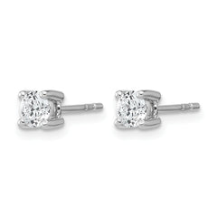 10K White Gold Lab-Created Diamond 4-Prong Stud Earrings
