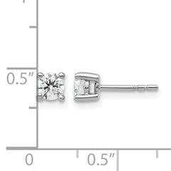 10K White Gold Lab-Created Diamond 4-Prong Stud Earrings