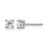 10K White Gold Lab-Created Diamond 4-Prong Stud Earrings