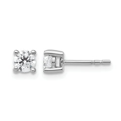 10K White Gold Lab-Created Diamond 4-Prong Stud Earrings