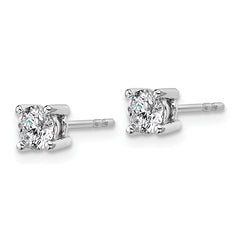 Platinum 3/4 carat Certified Lab Grown Diamond VS+ F+ Round Complete Four Prong Stud Earrings