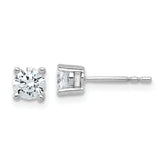 Platinum 3/4 carat Certified Lab Grown Diamond VS+ F+ Round Complete Four Prong Stud Earrings