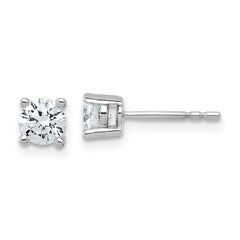 Platinum 3/4 carat Certified Lab Grown Diamond VS+ F+ Round Complete Four Prong Stud Earrings