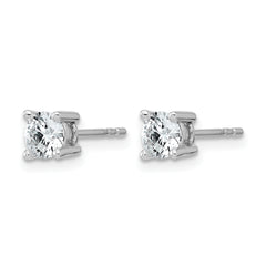 14k White Gold 3/4 carat Certified Lab Grown Diamond VS/SI+ G+ Round Complete Four Prong Heavyweight Stud Earrings