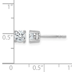 14k White Gold 3/4 carat Certified Lab Grown Diamond VS/SI+ G+ Round Complete Four Prong Heavyweight Stud Earrings