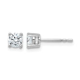 14k White Gold 3/4 carat Certified Lab Grown Diamond VS/SI+ G+ Round Complete Four Prong Heavyweight Stud Earrings