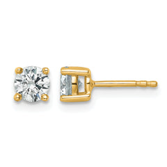 14k 3/4 carat Certified Lab Grown Diamond VS/SI+ G+ Round Complete Four Prong Heavyweight Stud Earrings