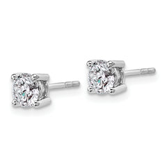 10K White Gold 1 ct Certified Lab-Created Diamond VS+ F+, 4-Prong Stud Earrings