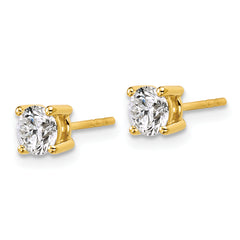 18k 1 carat Certified Lab Grown Diamond VS+ F+ Round Complete Four Prong Stud Earrings