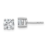 10K White Gold 1 1/2 ct Certified Lab-Created Diamond VS/SI+ G+, 4-Prong Stud Earrings