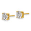 18K Yellow Gold 2 ct Certified Lab-Created Diamond VS+ F+, 4-Prong Stud Earrings