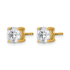 14k 2 carat Certified Lab Grown Diamond VS/SI+ G+ Round Complete Four Prong Heavyweight Stud Earrings