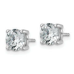 Platinum 2 1/2 carat Certified Lab Grown Diamond VS+ F+ Round Complete Four Prong Stud Earrings
