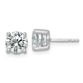 Platinum 2 1/2 carat Certified Lab Grown Diamond VS+ F+ Round Complete Four Prong Stud Earrings
