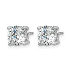 14k White Gold 3 carat Lab Grown Diamond VS+ F+ Round Complete Four Prong Heavyweight Stud Earrings