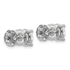 14k White Gold 3 carat Lab Grown Diamond VS+ F+ Round Complete Four Prong Heavyweight Stud Earrings