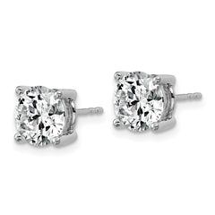 10k White Gold 4 carat Certified Lab Grown Diamond VS/SI+ G+ Round Complete Four Prong Stud Earrings