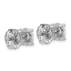 10k White Gold 4 carat Certified Lab Grown Diamond VS/SI+ G+ Round Complete Four Prong Stud Earrings