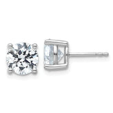 10k White Gold 4 carat Certified Lab Grown Diamond VS/SI+ G+ Round Complete Four Prong Stud Earrings