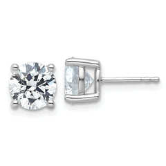 10k White Gold 4 carat Certified Lab Grown Diamond VS/SI+ G+ Round Complete Four Prong Stud Earrings