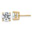 18K Yellow Gold 4 ct Lab-Created Diamond VS+ F+, 4-Prong Stud Earrings