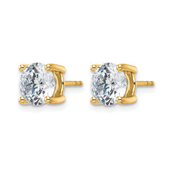 14k 4 carat Lab Grown Diamond VS/SI+ G+ Round Complete Four Prong Heavyweight Stud Earrings