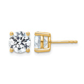 14k 4 carat Lab Grown Diamond VS/SI+ G+ Round Complete Four Prong Heavyweight Stud Earrings