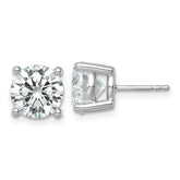 Platinum 6 carat Lab Grown Diamond VS+ F+ Round Complete Four Prong Stud Earrings