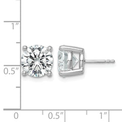 14k White Gold 7 carat Lab Grown Diamond VS/SI+ G+ Round Complete Four Prong Heavyweight Stud Earrings